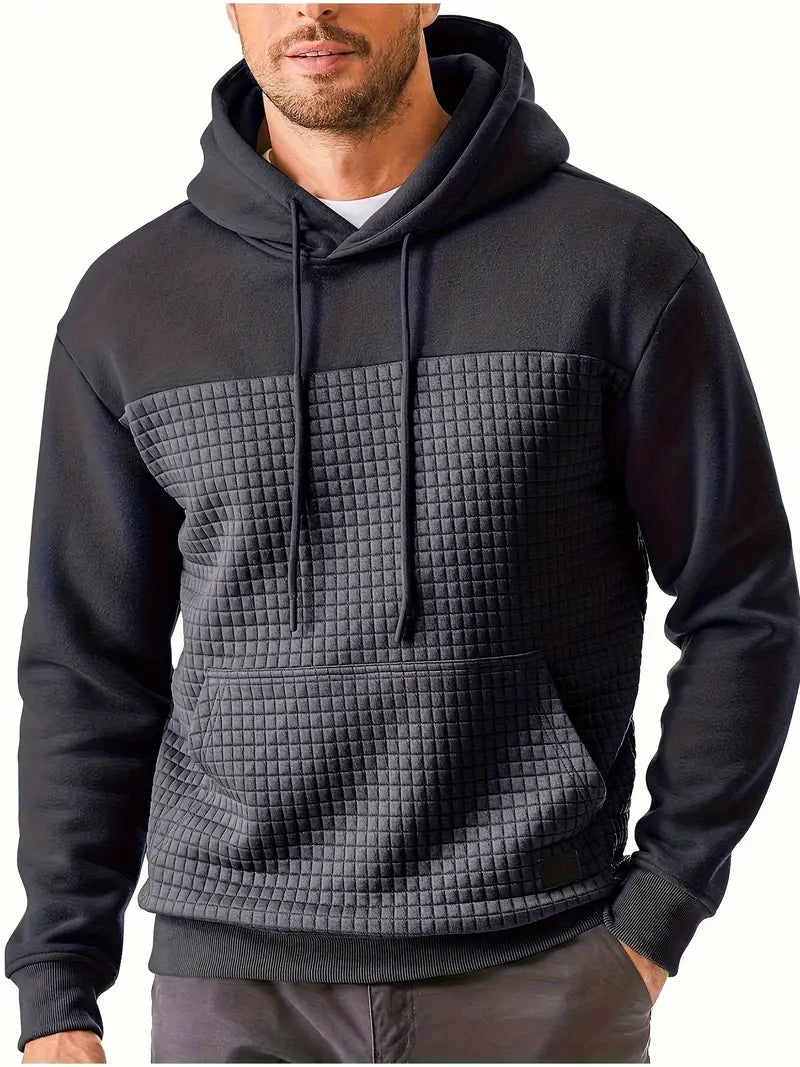 James - Textured Grid Hooded Sweatshirt