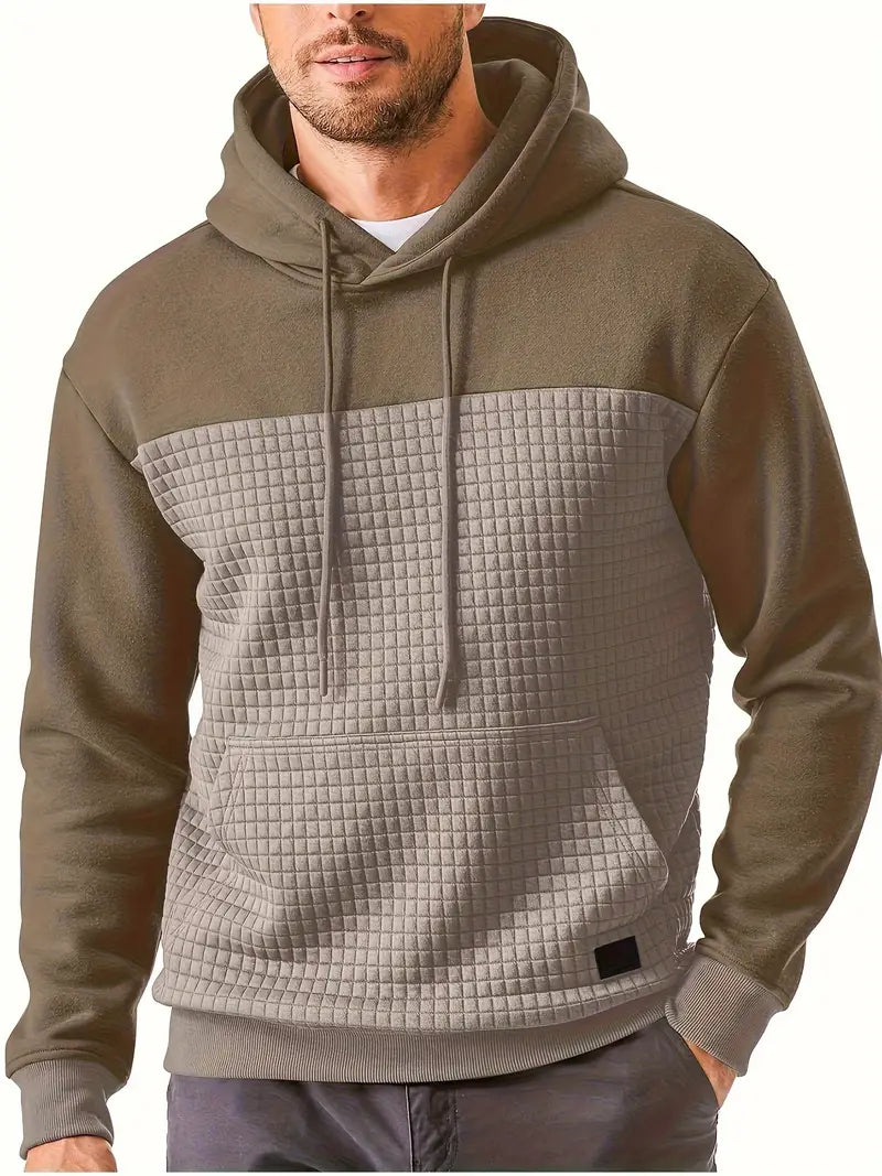 James - Textured Grid Hooded Sweatshirt