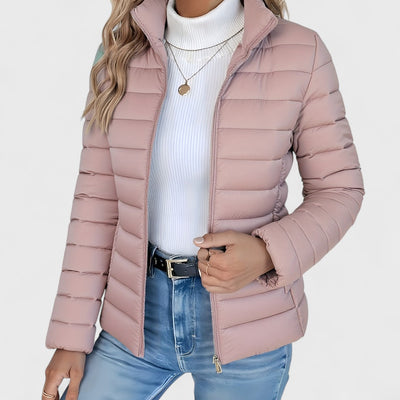 Philipa - Elegant long jacket with high collar
