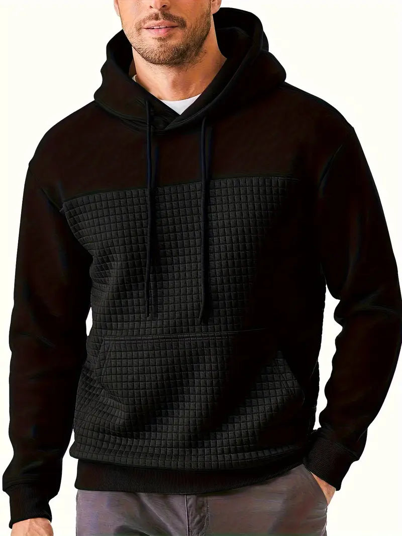 James - Textured Grid Hooded Sweatshirt