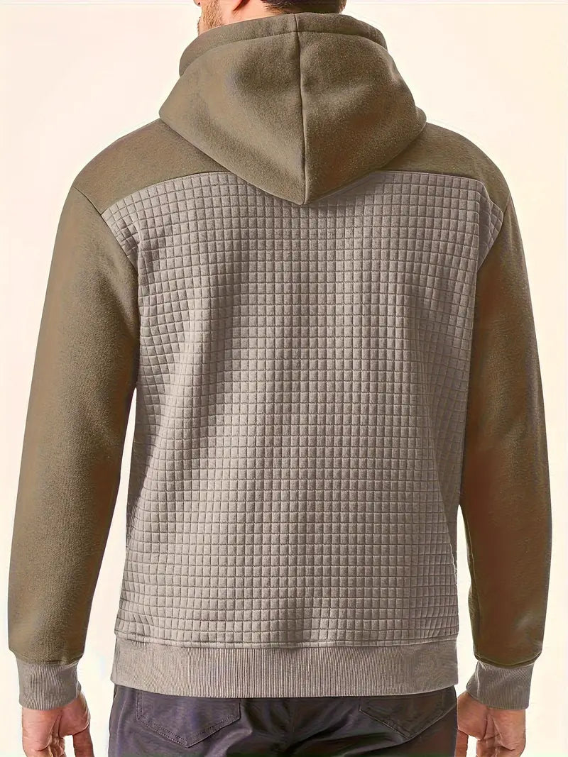 James - Textured Grid Hooded Sweatshirt