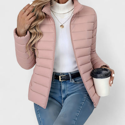 Philipa - Elegant long jacket with high collar