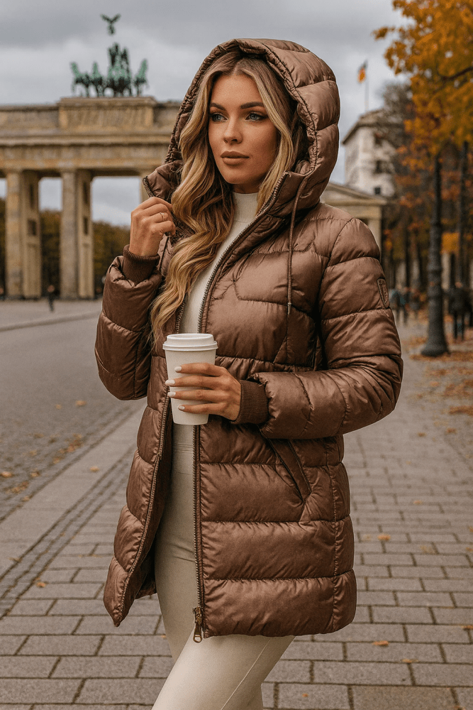 Lina | Long, warm padded jacket with generous hood