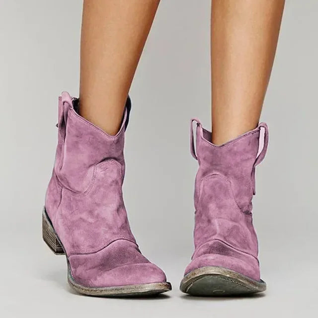 Cyrine | Vintage Cowboy Suede Boots