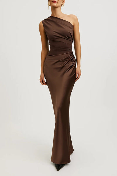 Elara | Satin Asymmetric Evening Gown
