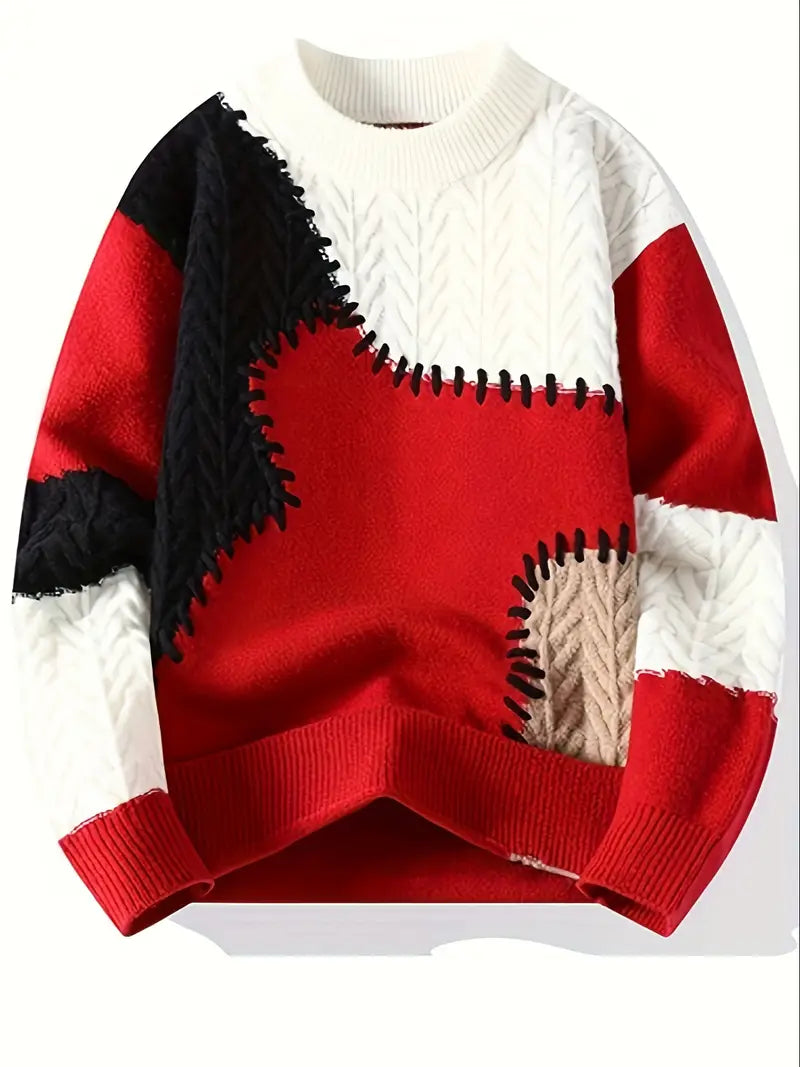 Wagnera - Casual Knitted Sweater With Round Neck