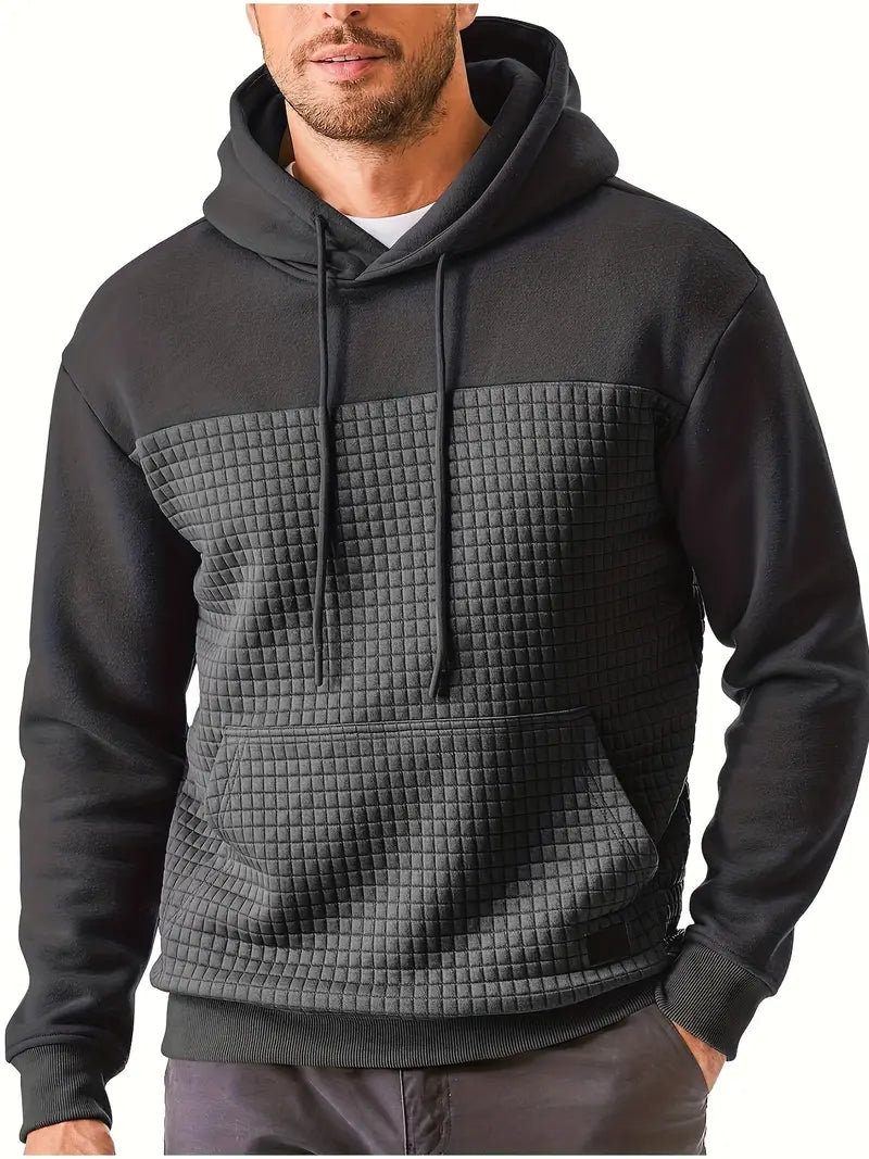 James - Textured Grid Hooded Sweatshirt