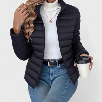 Philipa - Elegant long jacket with high collar